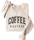 Coffee Weather Sweatshirt Women's Coffee Lover Trendy Shirt Cozy Season Sweatshirts Crewneck Fleece Pullover