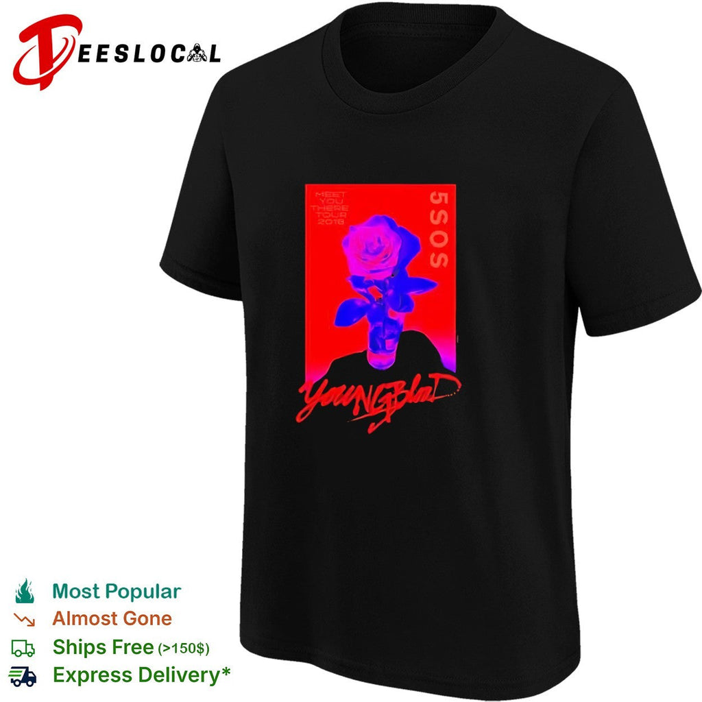 5SOS Meet You There Tour 2018 Youngblood Rose Red Aesthetic Band Concert Music shirt Unisex