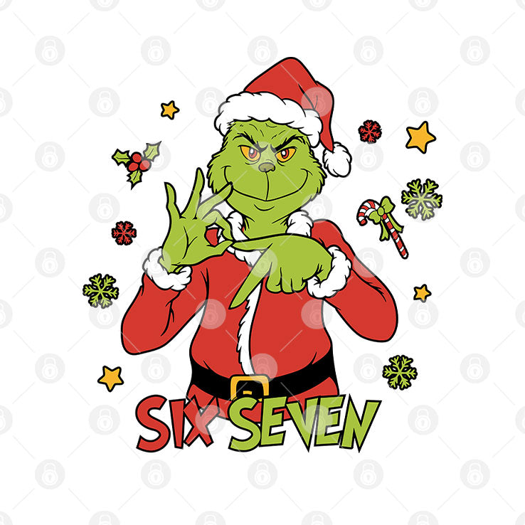 6 7 Six Seven Meme Grinch Christmas T Shirt Unisex