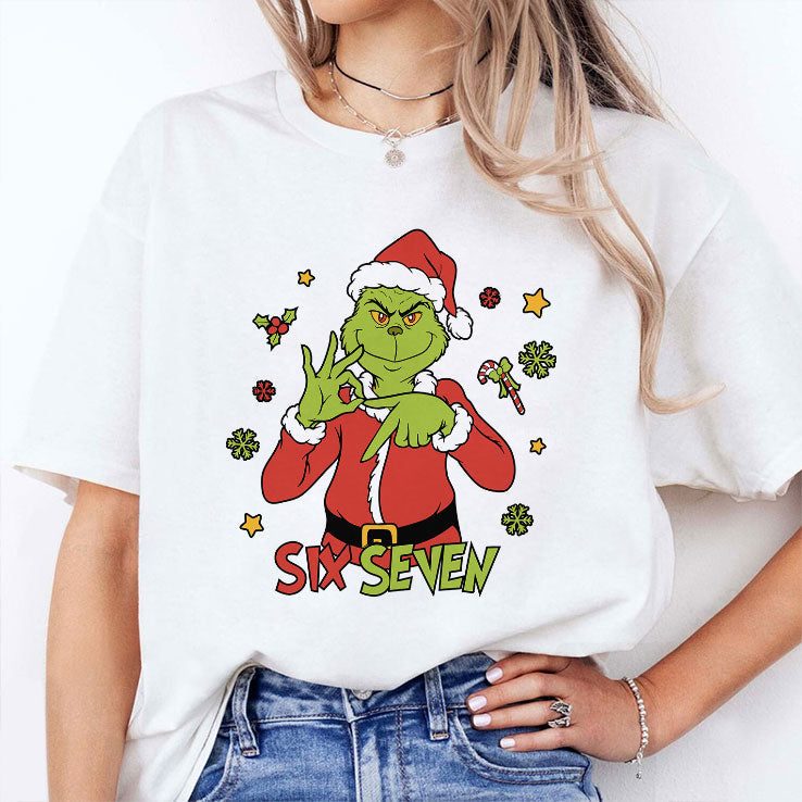 6 7 Six Seven Meme Grinch Christmas T Shirt Unisex