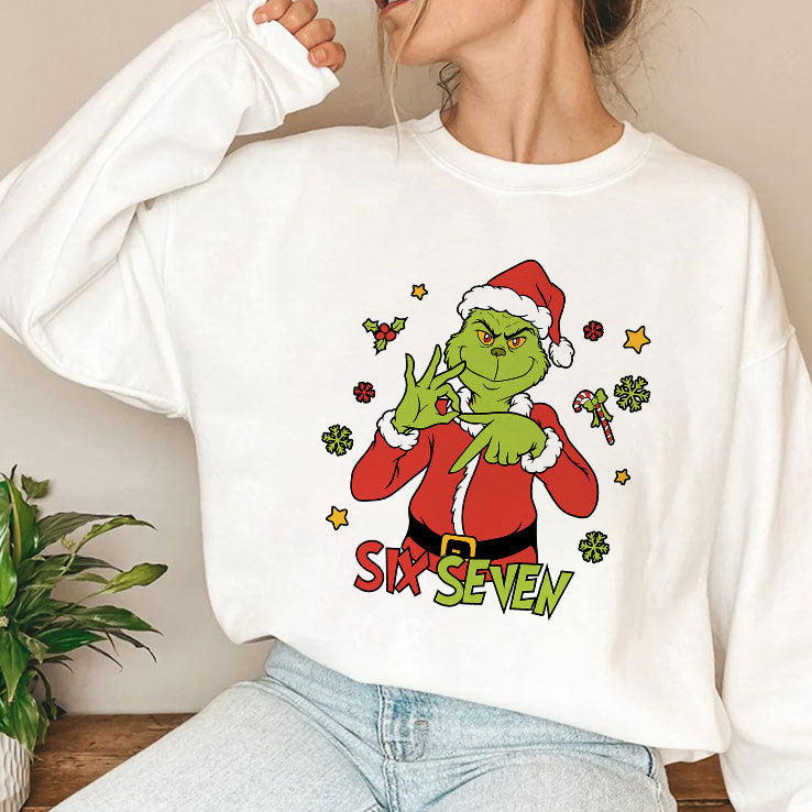 6 7 Six Seven Meme Grinch Christmas T Shirt Unisex