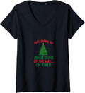 Womens Jingle Some of The Way I'm Tired Funny Christmas V-Neck T-Shirt