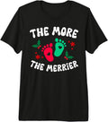 The More The Merrier Pregnancy Announcement Christmas Mama Premium Tri-blend T-Shirt