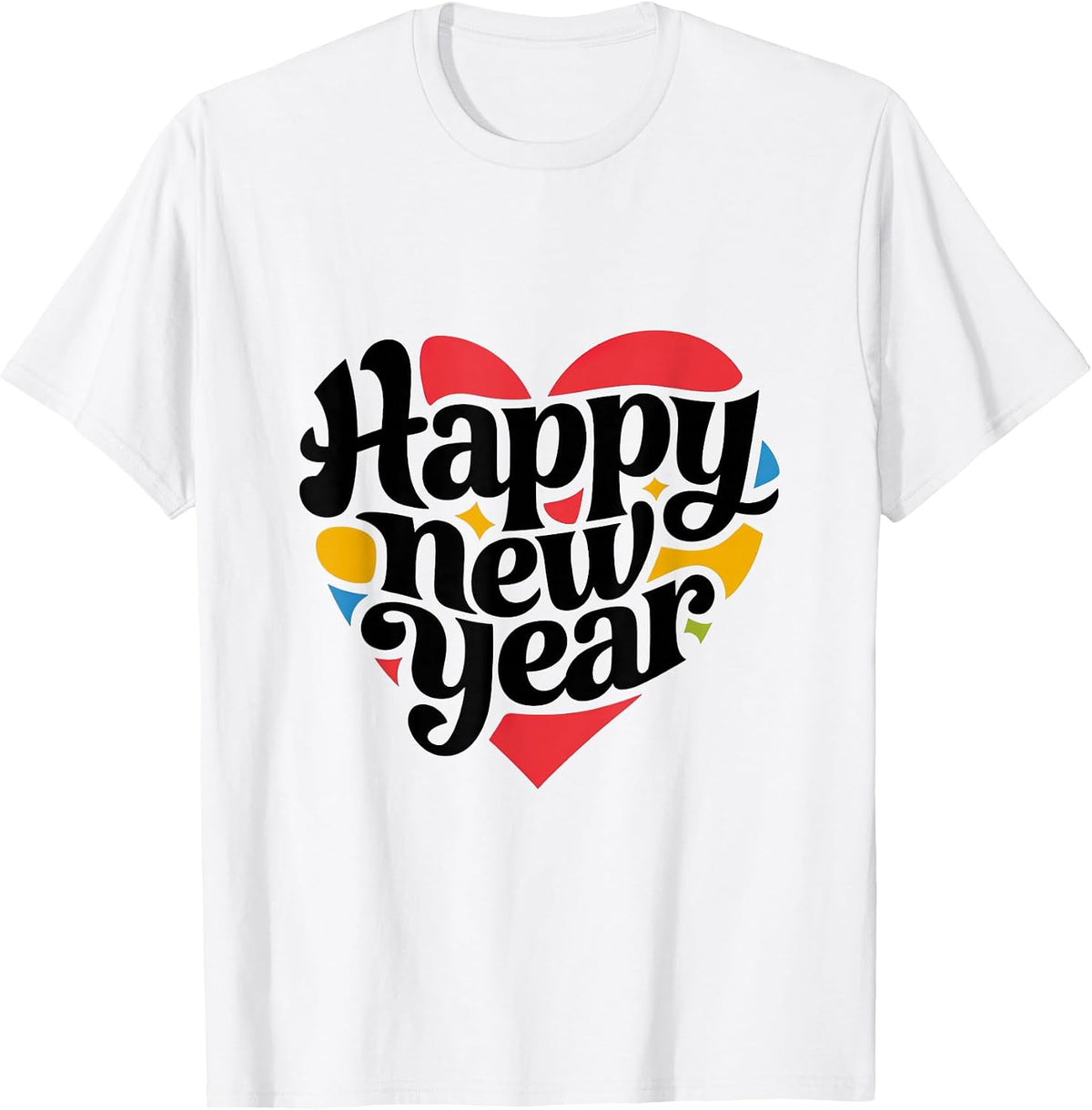 Festive Happy New Year 2026 Heart Matching Family T-Shirt