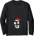 Christmas Pregnancy Baby Reveal Santa Hat Mom to Be New Mama Long Sleeve T-Shirt