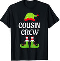Cousin Crew Elf Christmas Matching Family Pajama Holiday T-Shirt
