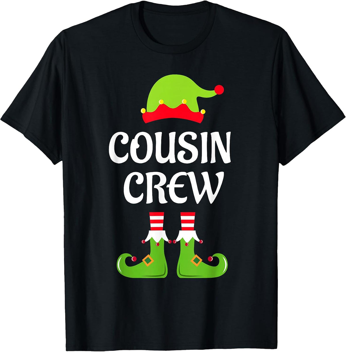 Cousin Crew Elf Christmas Matching Family Pajama Holiday T-Shirt