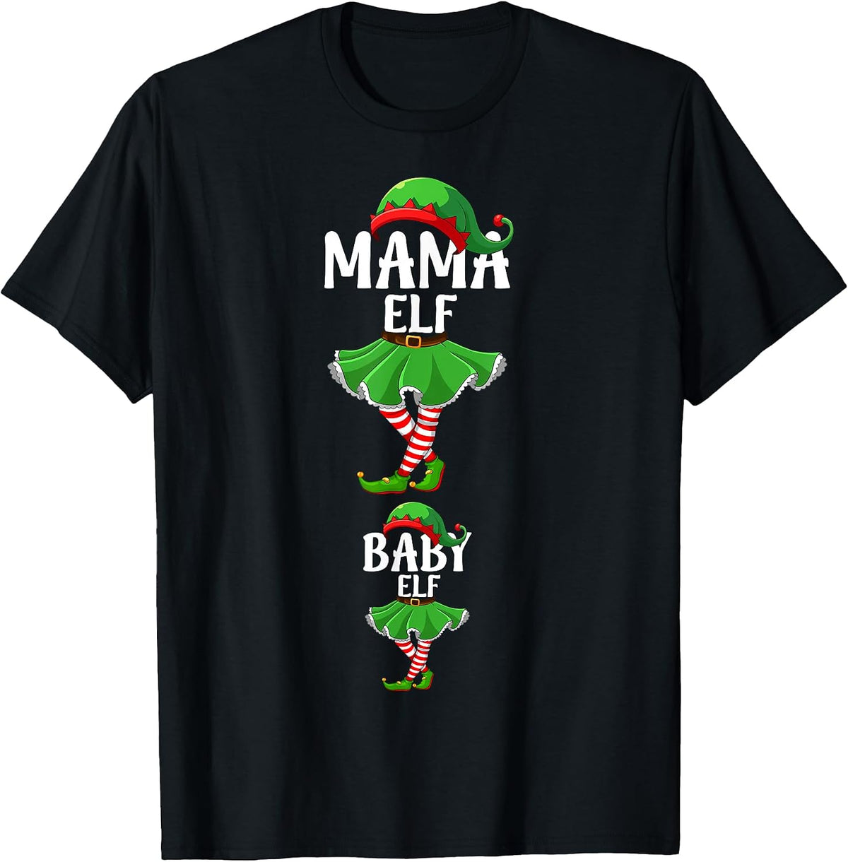 Mama Elf Christmas Pregnancy Announcement Pregnant Elf Xmas T-Shirt