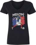 Mbappe Inspired Graphic France Fan Soccer Pride Ladies' V-Neck Tshirt Unisex