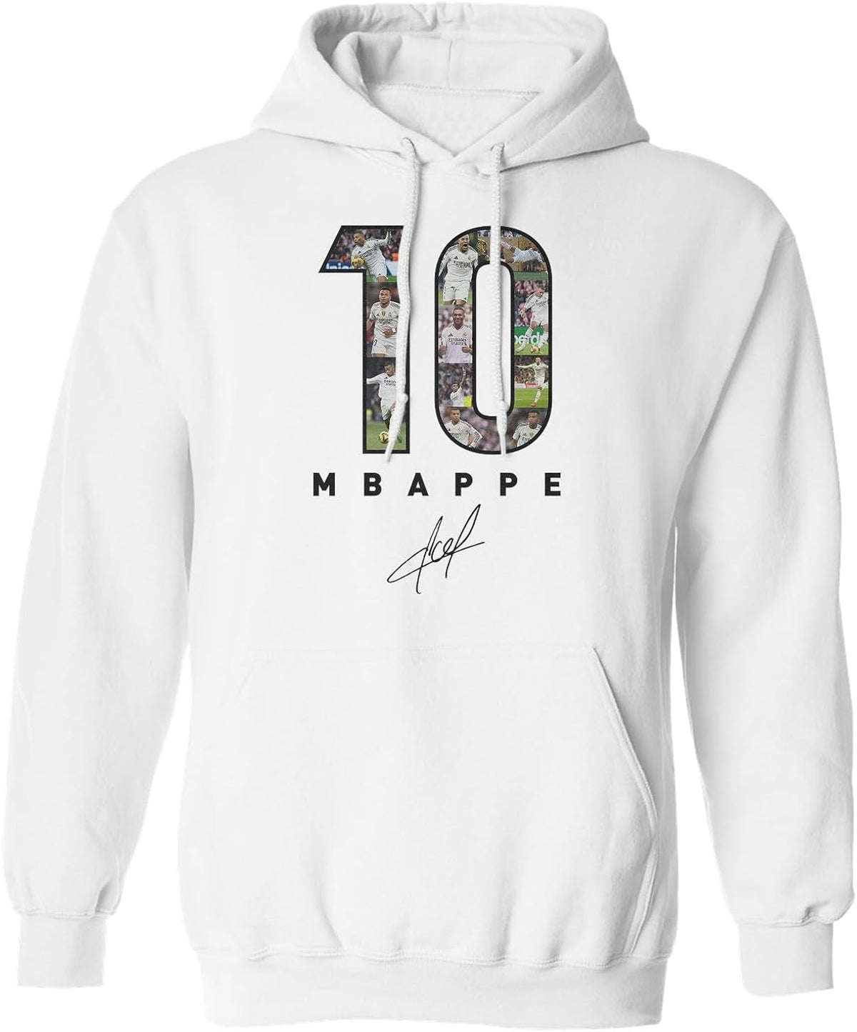 Mbappe-Inspired 10 Collage Graphic - Madrid Tribute Unisex Hooded Unisex