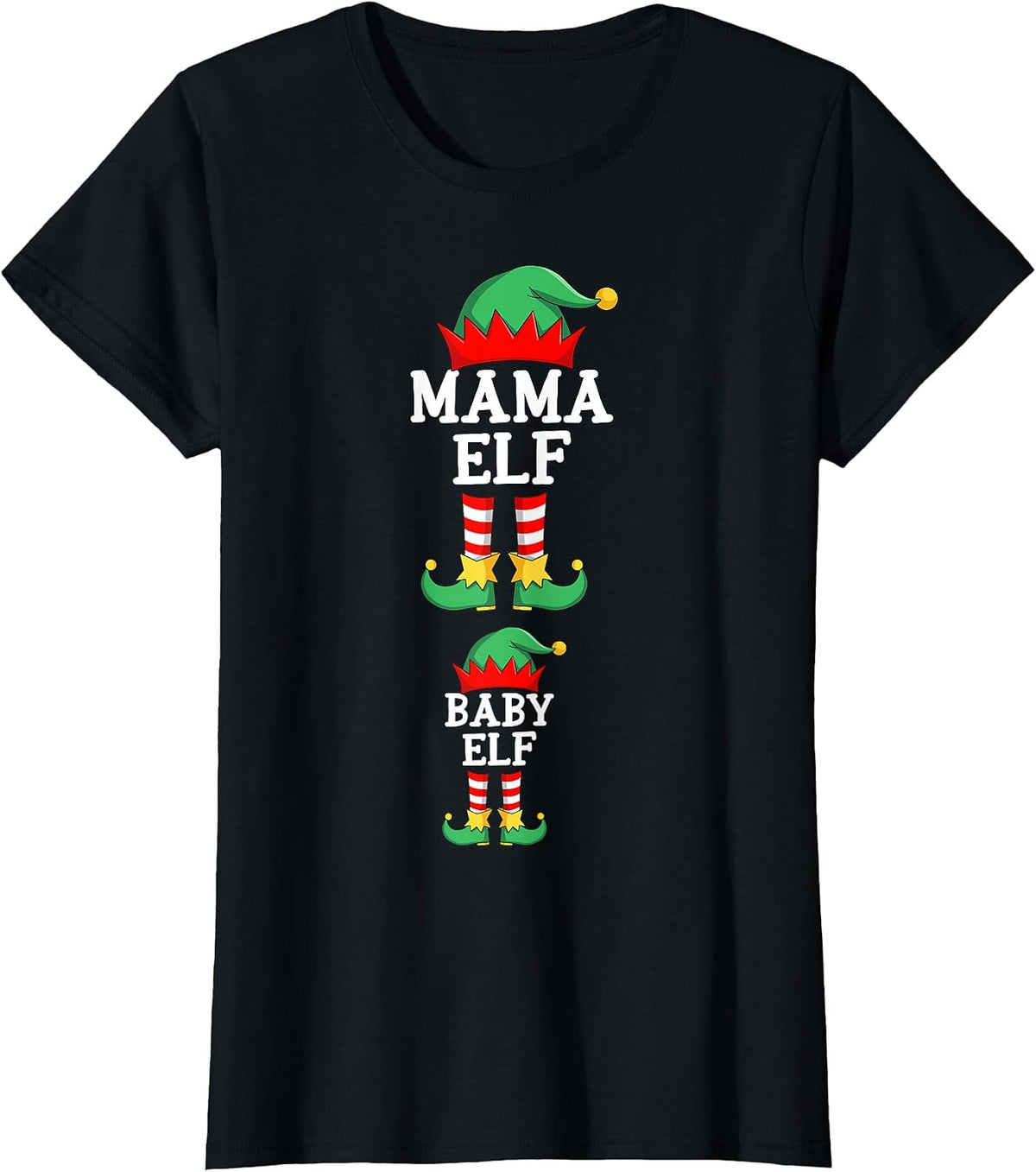 Pregnancy Mama Elf Christmas Funny Pregnant Elf Xmas Women T-Shirt