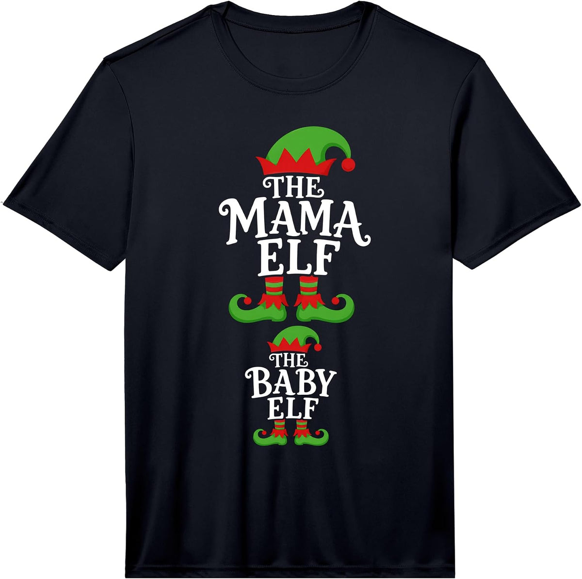 Pregnancy Announcement Mama Elf Baby Elf Pregnant Christmas Performance T-Shirt