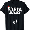 Santa Baby Christmas Pregnancy Announcement Pregnant Holiday T-Shirt