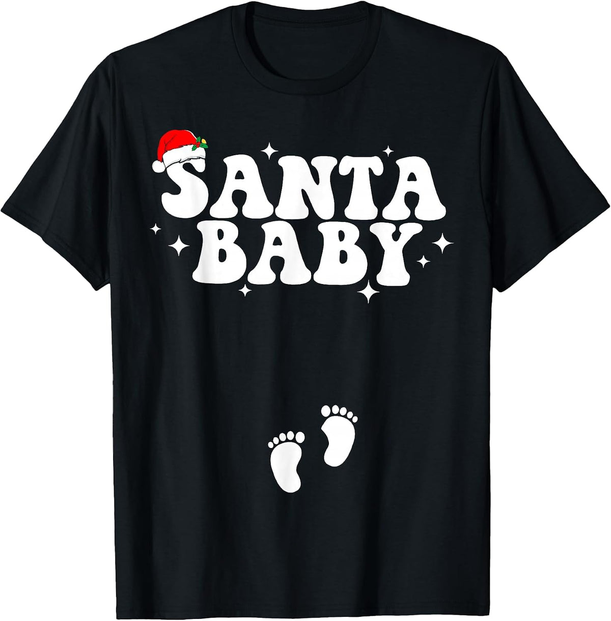 Santa Baby Christmas Pregnancy Announcement Pregnant Holiday T-Shirt