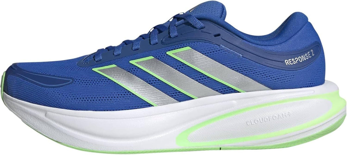 Men's Response 2 Running, Blue/Silver Met./Lime Burst, 10 Unisex