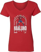 Haaland 9 Norway Tribute Graphic – 2026 Fans Ladies' V-Neck Tshirt Unisex
