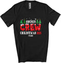 Personalized Custom Name Cousin Crew Christmas 2025; Awesome X-mas Lights Tree Family Group Unisex T-Shirt Black