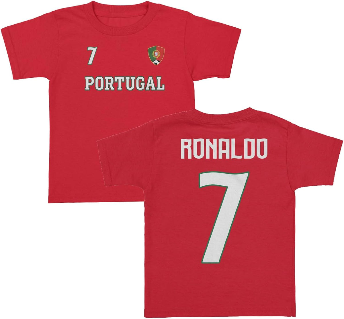 Portugal Ronaldo 7 Inspired Soccer Jersey Style Toddler Unisex