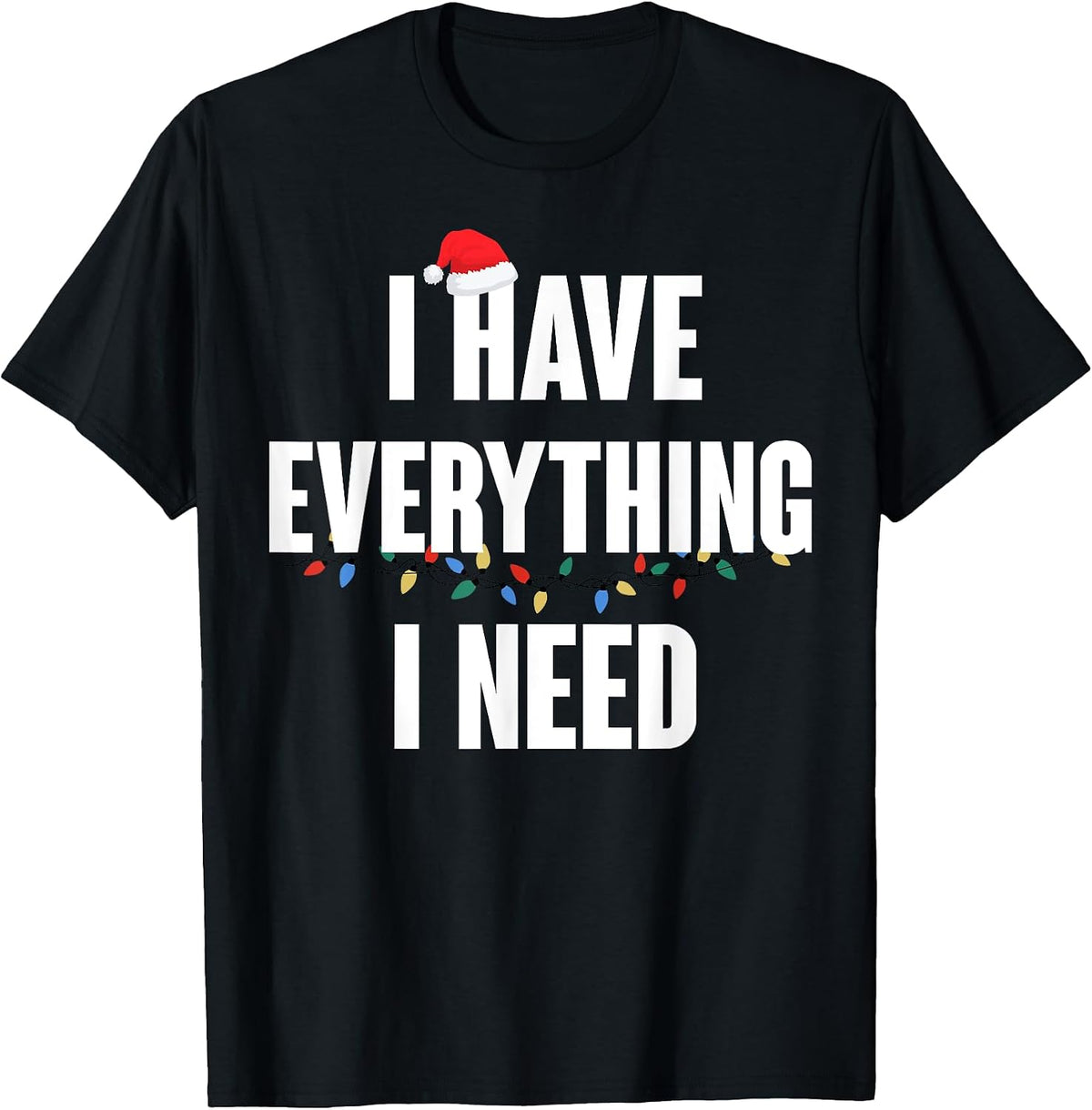 Unisex Adults - Black - Small - Short Sleeve - T-Shirt - Modern - Letter Print - Christmas - Winter