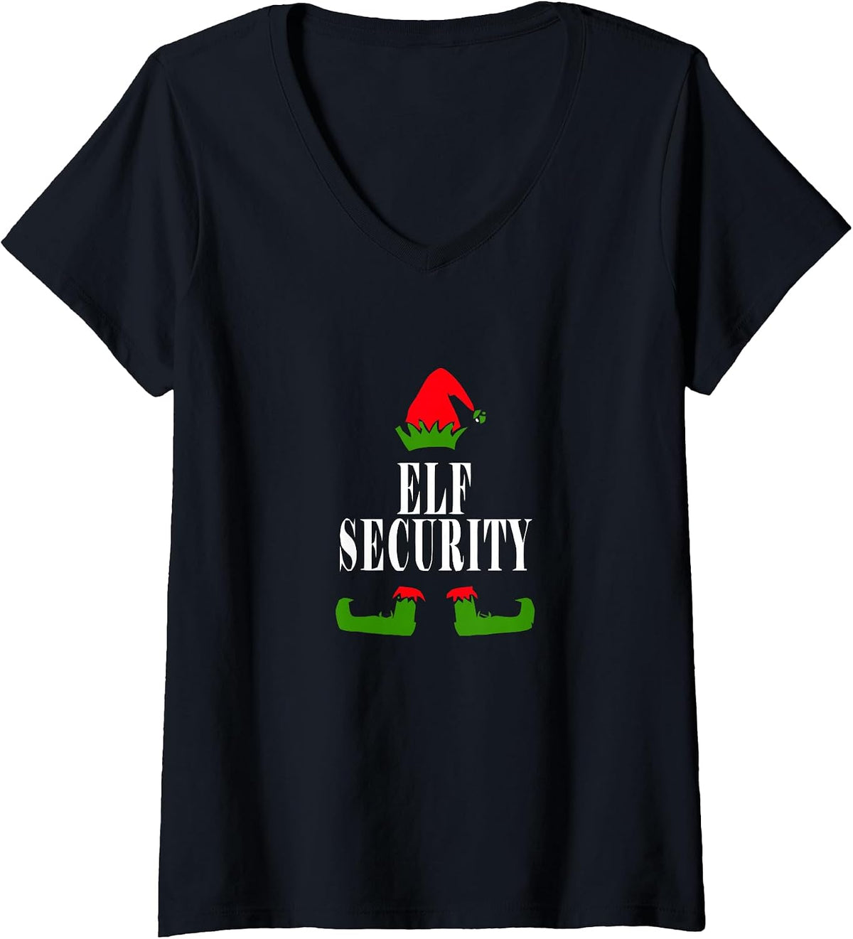 Women's Funny Christmas Squad Holiday Graphic Art V-Neck T-Shirt