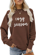 Cozy Season Sweatshirt, Fall Season Sweater Women Funny Long Sleeve Get Cozy Shirt Crewneck Autumn Winter Pullovers