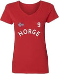 Norway Soccer Supporter Haaland 9 Norge Fans Ladies' V-Neck Tshirt Unisex