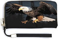 3D Bald Eagle Wristlet Wallet for Women Large Clutch Cash Long Wallet with Zipper Checkbook Clutch Purse
