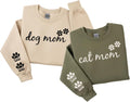 Custom Dog Mom, Cat Mom Sweatshirt with Pet Names, Personalized Christmas, Fathers Day Shirt for Cat and Dog Dad Gift, Personalized Pet Lovers Gifts, Custom Sweatshirt for Grandma, Grandpa Gifts
