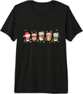 Cute Christmas Coffee Shirt Snowman Deer Santa Coffee Xmas Premium Tri-Blend T-Shirt