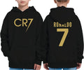 Ronaldo #7 Youth for Boys & Girls | Gold Edition Front & Back Print | Kids GOAT Soccer Fan
