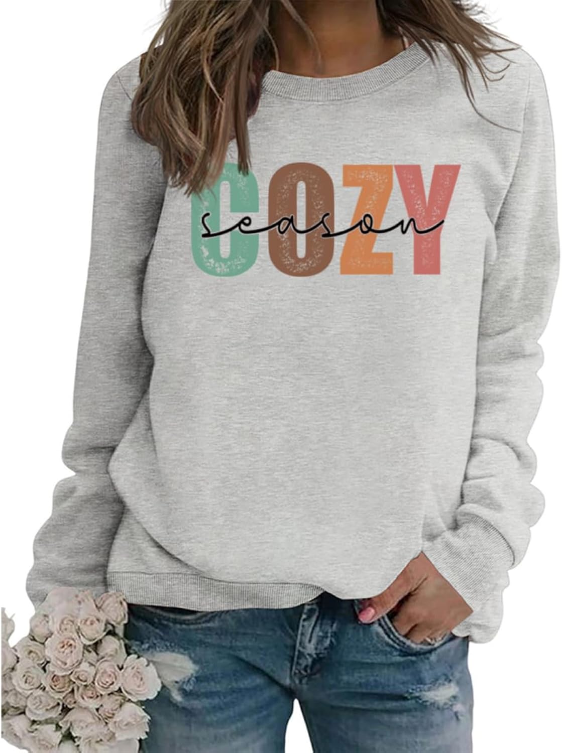 Cozy Season Sweatshirt Women Fall Long Sleeve Graphic Shirts Casual Crewneck Pullover Tops