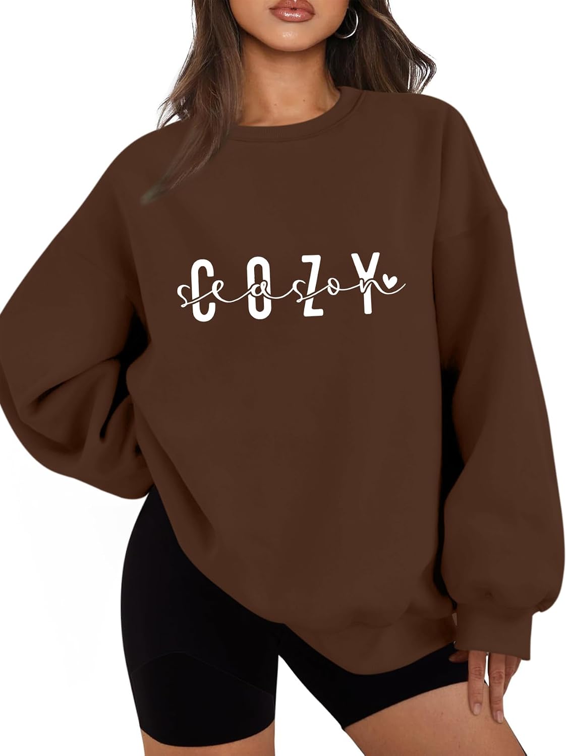 Cozy Season Sweatshirt for Women Casual Crewneck Pullover Tops Funny Fall Winter Sweater Weather Blouse