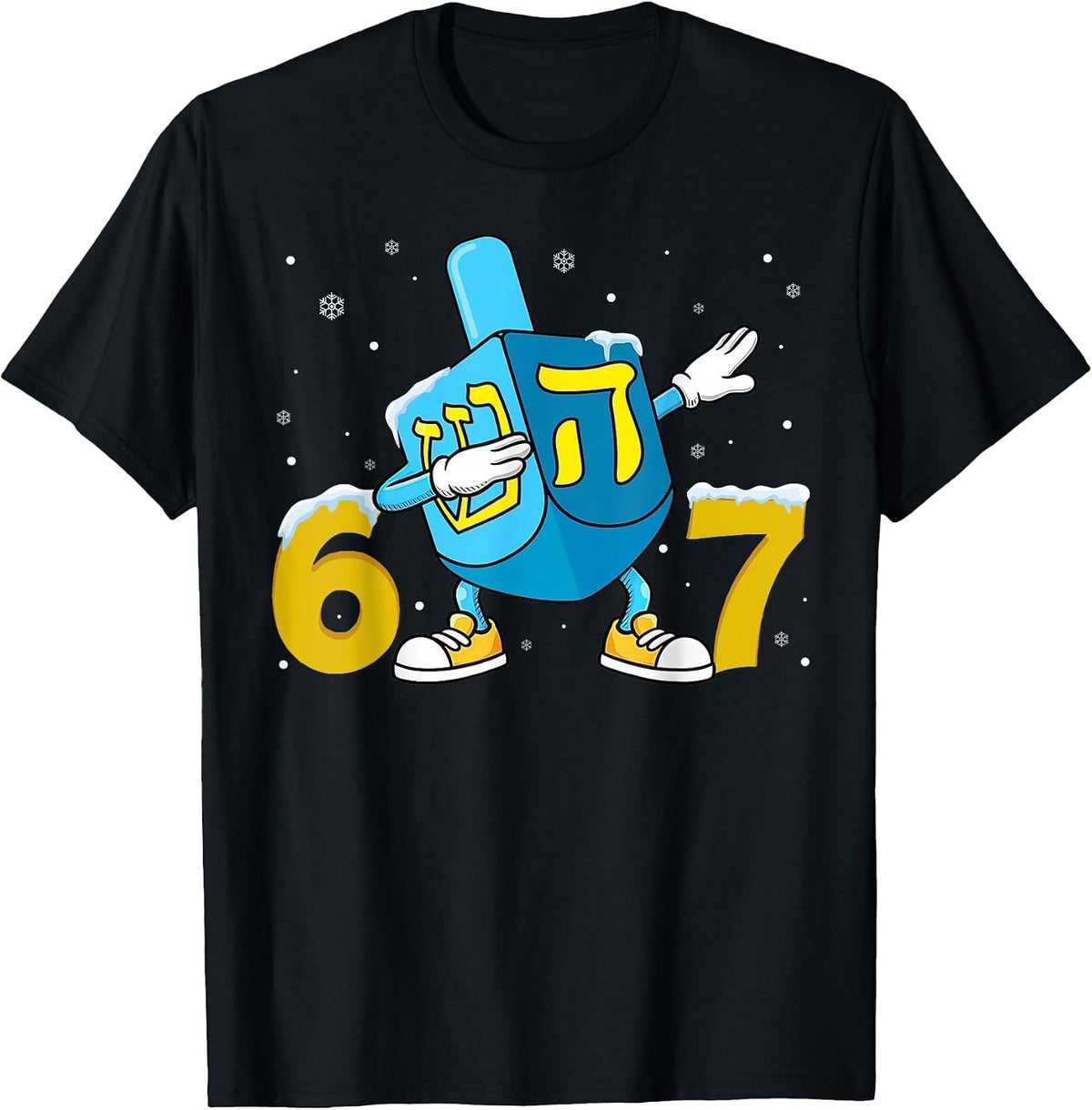 Funny Hanukkah Six Seven Chanukah Dreidel Dabbing 67 Meme T-Shirt