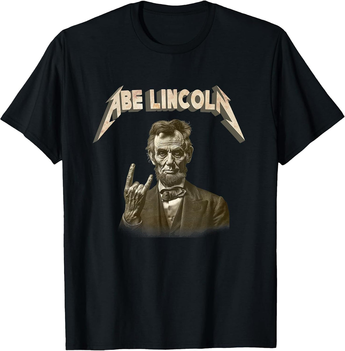 Funny 80s 90s Heavy Metal Music Band Abe Abraham Lincoln T-Shirt