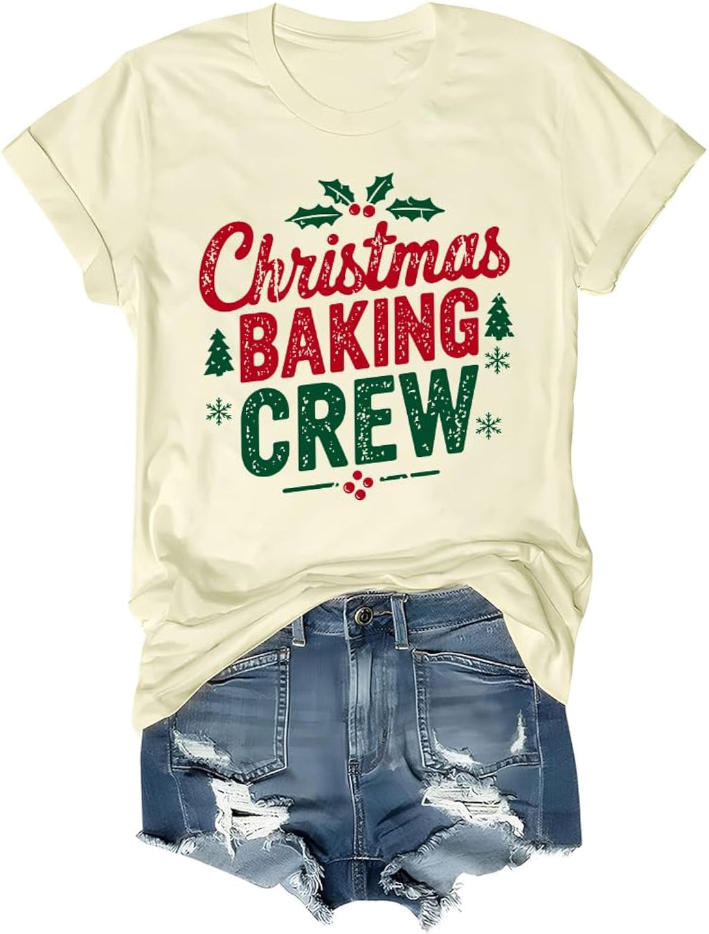 Christmas Baking Crew Shirt Cookie Baking Crew Shirts for Women Man Christmas Family Team Holiday V Neck Tshirt