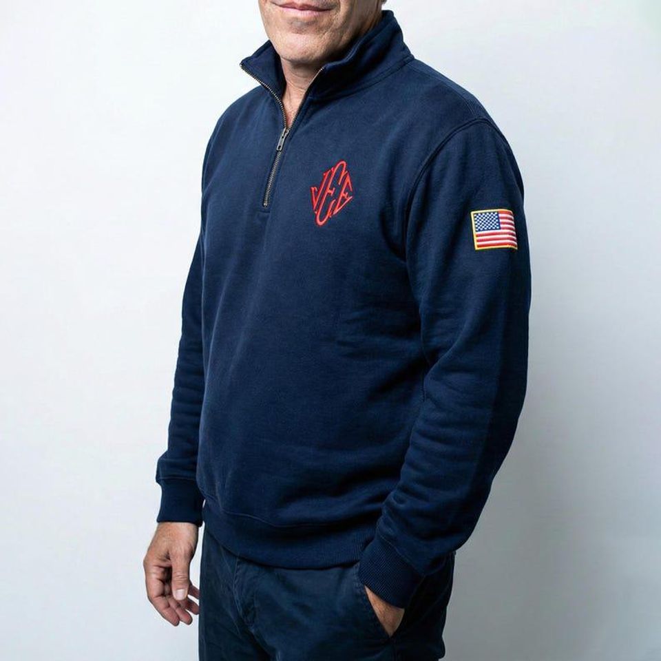 JEE Jeffrey Blue Quarter-Zip Sweatshirt