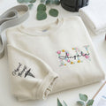 Personalized Floral Nurse Sweatshirt, Embroidered Name Crewneck, RN Nursing Student Gift, Healthcare Worker Gift