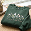 Embroidered Floral Sweatshirt, Folklore Inspired Crewneck