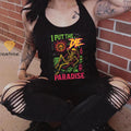 I Put The Die In Paradise Skeleton Beach Racerback Tank Top, Summerween Tropical Vacation Shirt