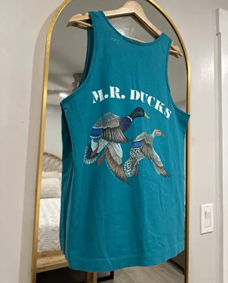 Fruit of the Loom M Teal M.R. Ducks Vintage 90s Double-Sided Tank Top 1993