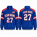 Custom Personalized Buffalo Football Quarter Zip Pullover Sweatshirt, Customizable Name Number Football Fan Gift