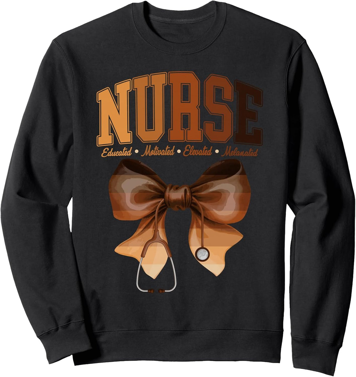Black History Month Stethoscope Coquette Bow African Nurses Sweatshirt