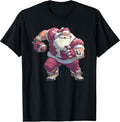 Santa Linebacker Men Kids Boys American Football Christmas T-Shirt