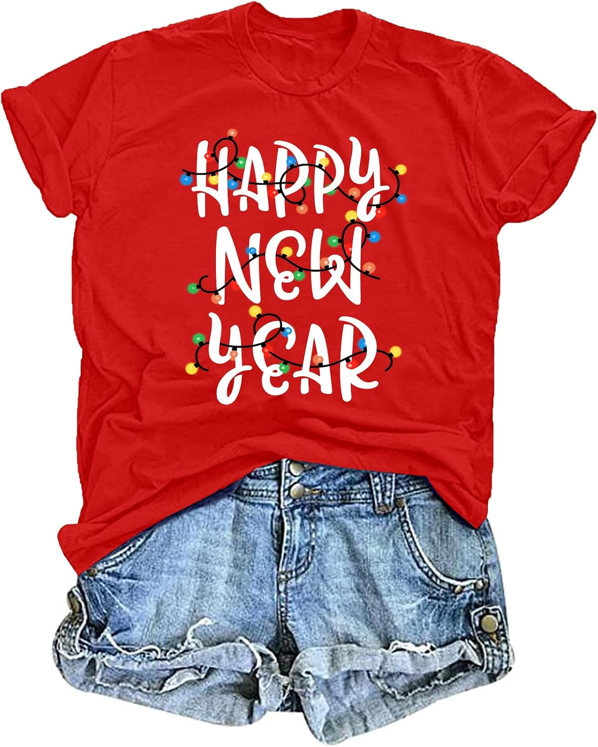 Happy New Year Shirt for Women: 2026 New Year Shirts Holiday Party Family Tshirt New Years Day Eve Gift Tops