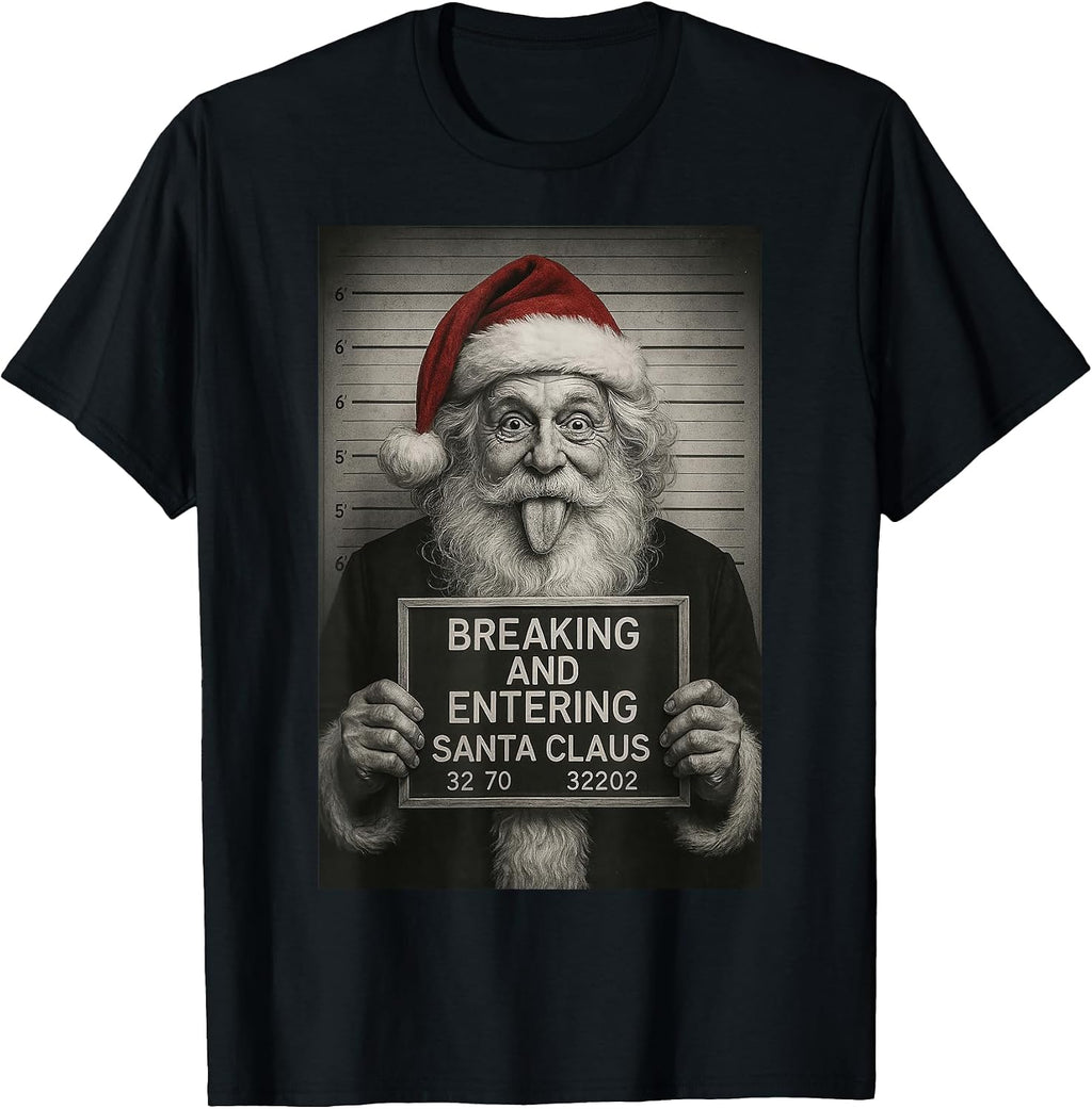 Funny Santa Claus Mugshot Christmas – Santa Xmas T-Shirt