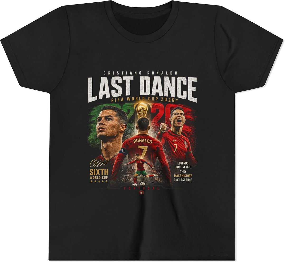 Ronaldo Last Dance World Cup 2026 Youth Tee | Soccer Tribute Unisex