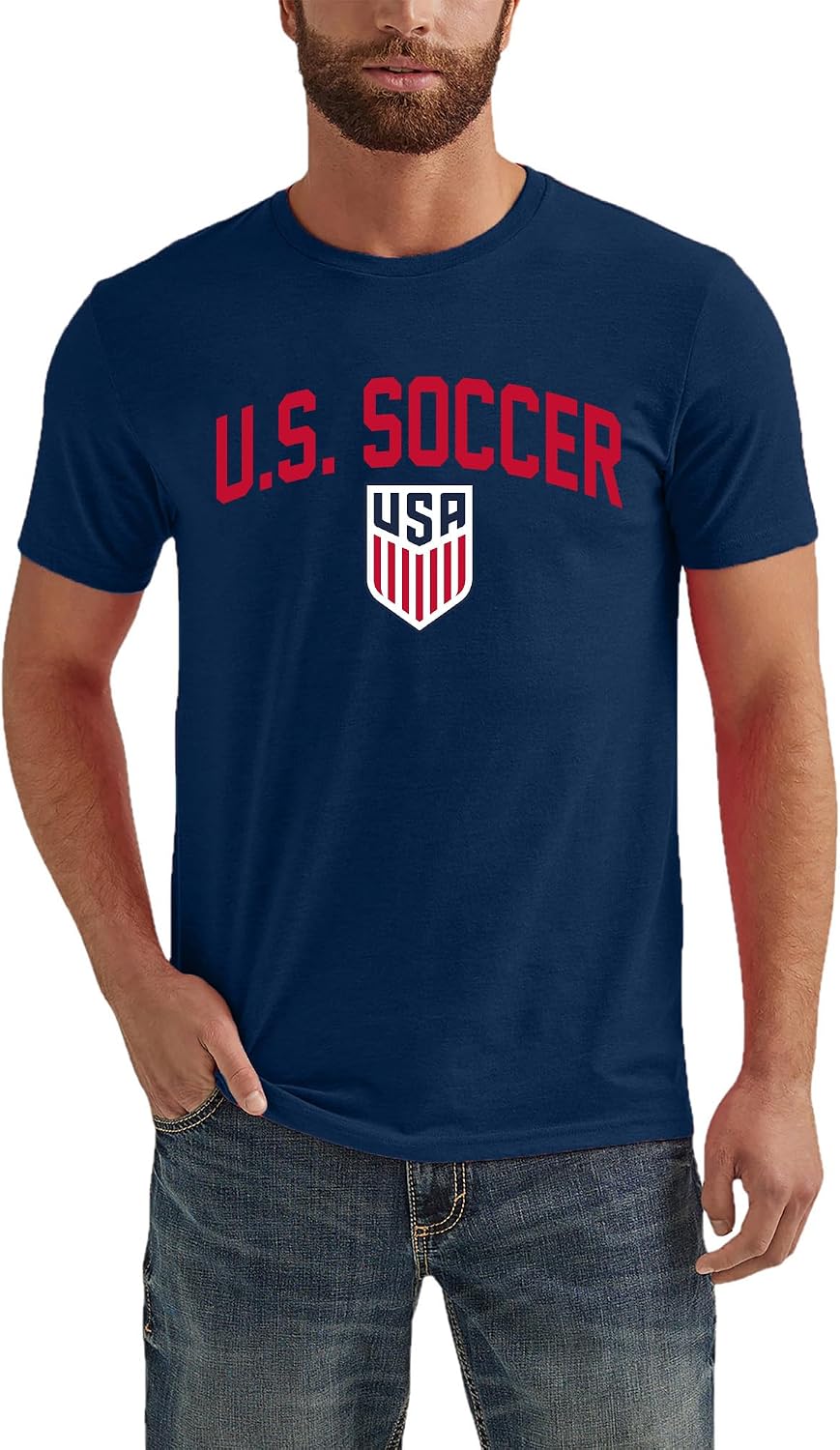 US Soccer Men's Big and Tall Graphic | USMNT Short Sleeve Crewneck, 100% Cotton Unisex