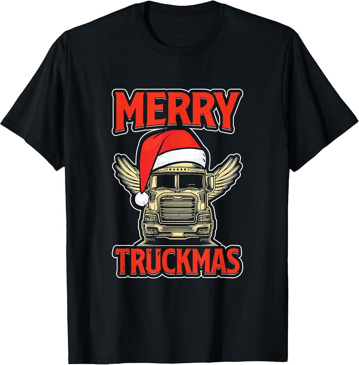 Santa Trucker Truck Driver Merry Trucking Christmas Truck T-Shirt