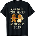 Our First Christmas as Mr and Mrs 2025 Newlywed Matching T-Shirt