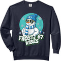 Frosty Vibes 67 Snowman Six Seven Meme Funny Winter Kids Men Comfort Colors Adult Sweatshirt
